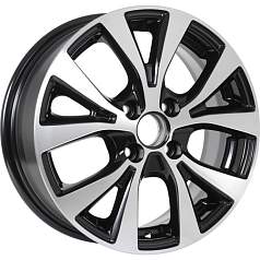 Диск R15 4x100 6J ET48 D54,1 KDW KD1541 (15 Solaris FL) (КС685) Black Front Polished