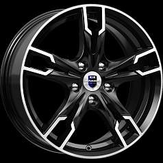 Диск R17 5x108 7J ET43 67,1 K&K Солар (КС875) алмаз черный SK