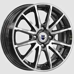 Диск R14 4x100 5,5J ET40 D56,6 K&K Квант (КС960) алмаз чёрный