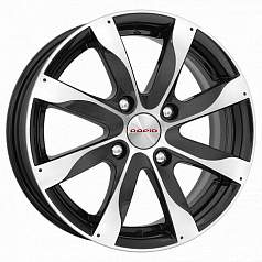 Диск R14 4x100 5,5J ET39 56,6 K&K Джемини-оригинал (КС480) алмаз черный 